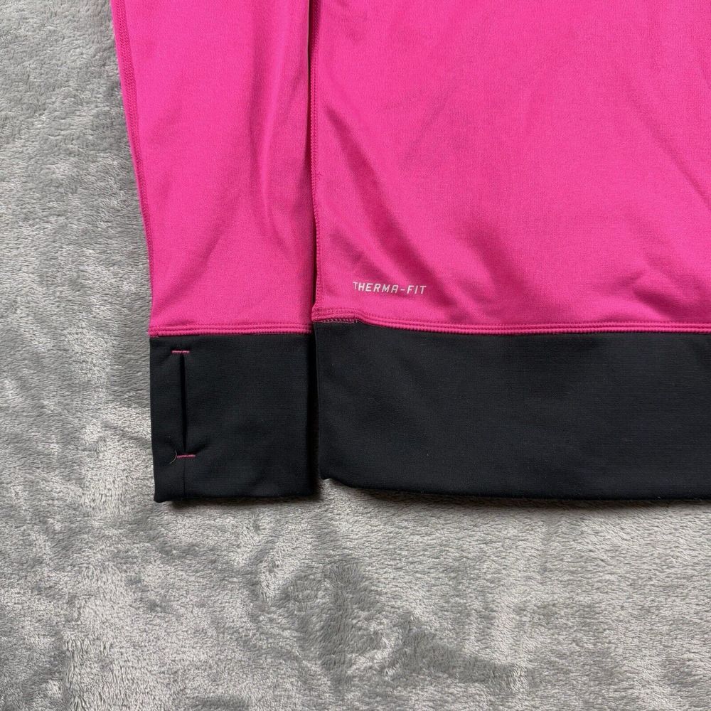 Nike Therma-fit Hoodie Womens Small Pink Swoosh Pullover Thumbholes Fleece - Picture 9 of 14